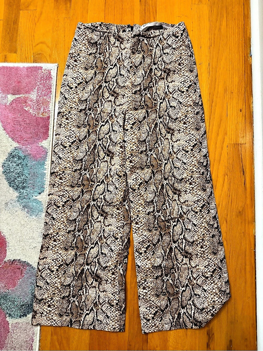 Reformation Sorrenti Wide Leg Trousers Snake Print Size 8